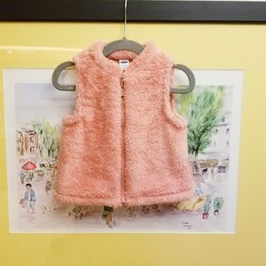 Old Navy Faux Fur Blush Pink Vest.